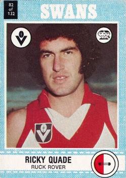 1977 Scanlens VFL #82 Ricky Quade Front